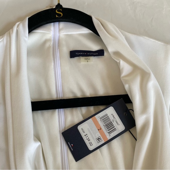 Tommy Hilfiger Two-Tone Navy Blue & White Jumpsuit With Belt Stretch Size 2 - Picture 6 of 13